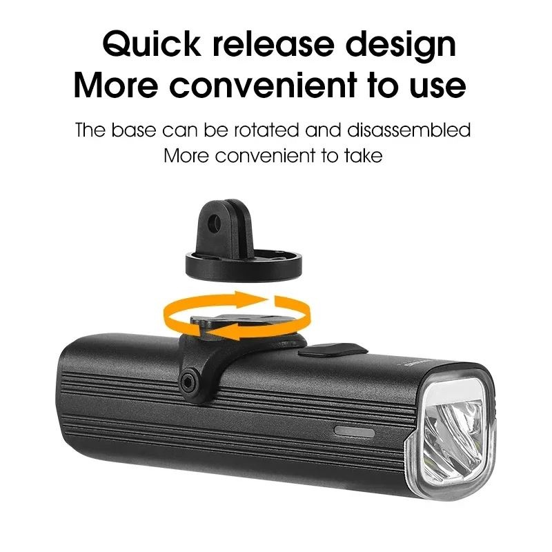 WEST BIKING Bicycle Quick Release Headlight 1000 Lumens Bike Front Light 4500mAh Type-C Rechargeable Cycling LED Flashlight