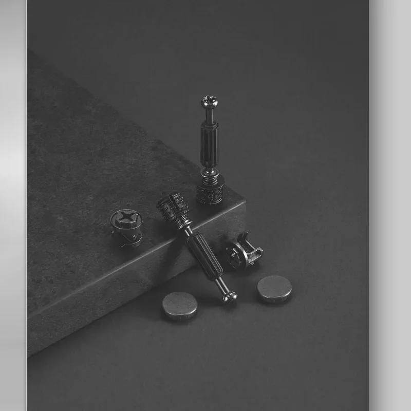 Three-In-One Eccentric Wheel Furniture Side Connectors Cam Fitting Dowel Set Screw Pre-inserted Nut Dowels Connecting Assembly furniture alignment connectors