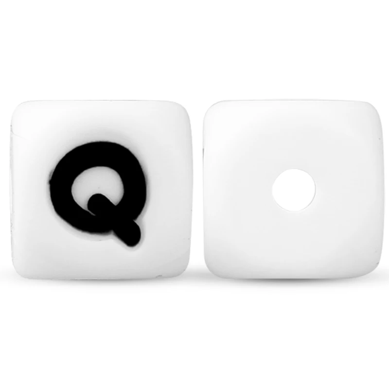Set of 10 Silicone Alphabet Beads for Personalized Jewelry - BPA Free