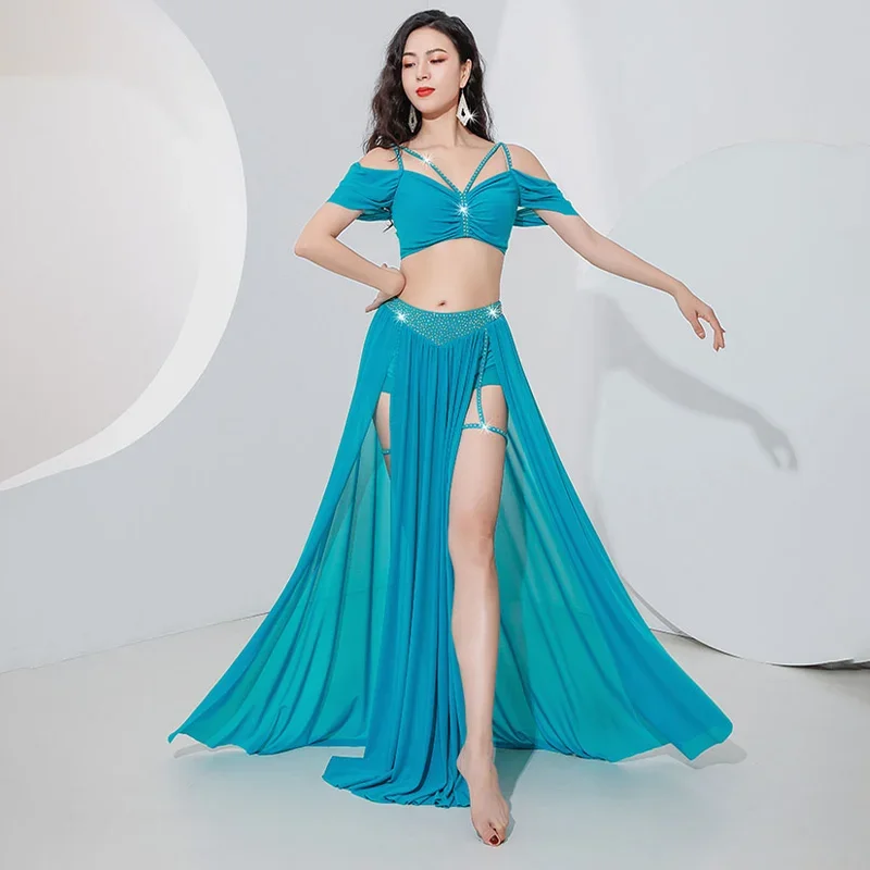 

Sexy Hot Drill Suit Belly Dance 2023 Summer And Autumn New Style Training Clothes Show Thin Oriental Dance Performance Clothes