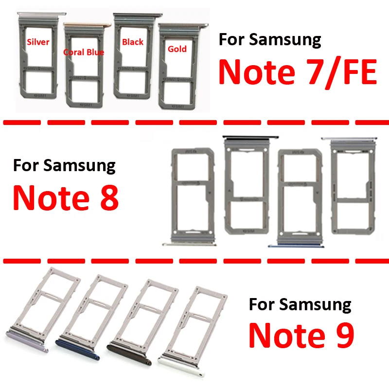 Per Samsung Galaxy Note 8 9 7 Fe Fan Edition Telefono Originale Nuovo Slot Adattatore Vassoio Scheda Sim Micro Sd Per Samsung N935 N950 N960