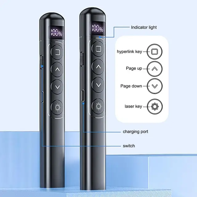 Flip-pen Presentation Clicker RF 2.4GHz PowerPoint Clicker Laser pointer pen Hyperlink Control Wireless IR Red Light Presenter 3