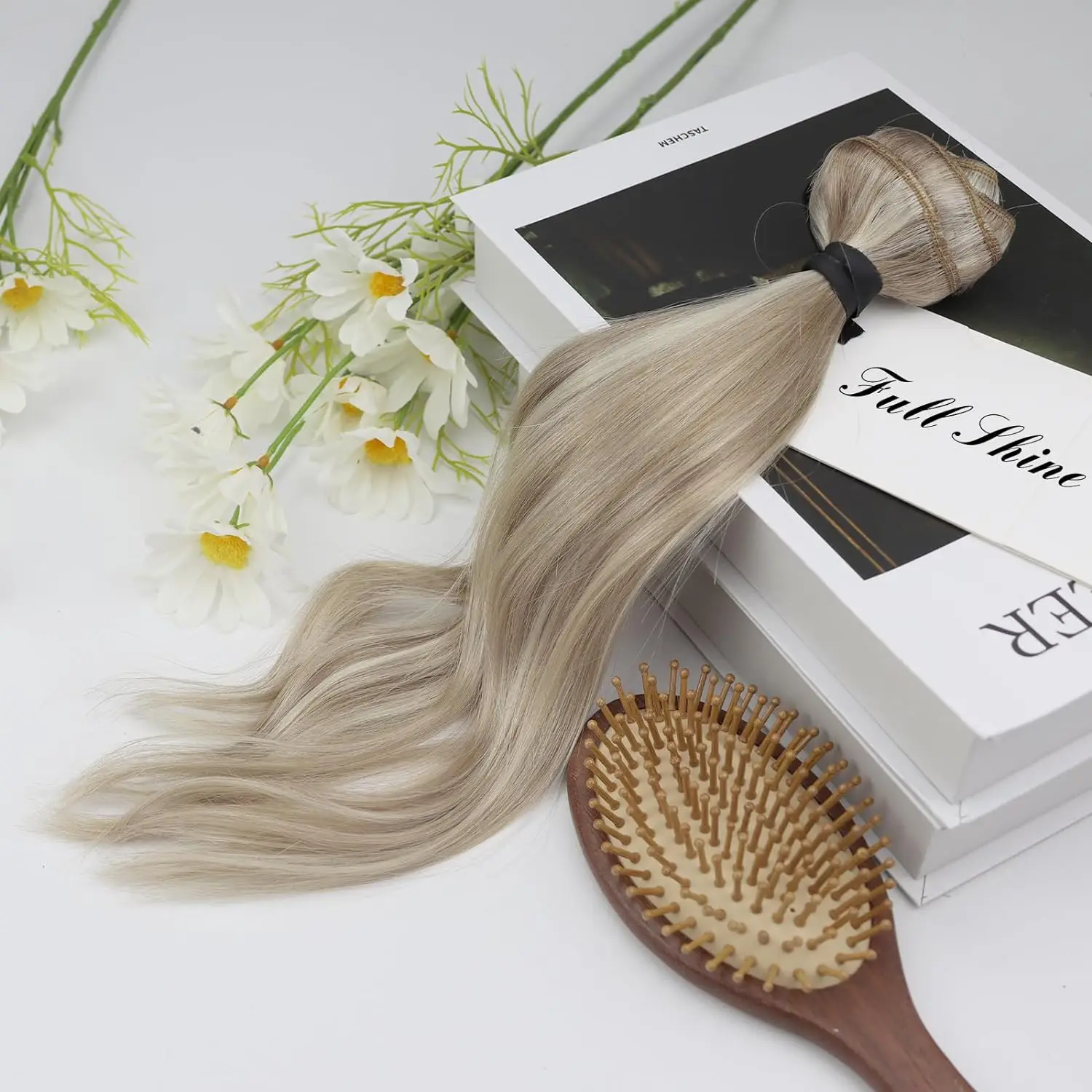 Human Hair Clip in Extensions 50 Grams 3Pcs for Women