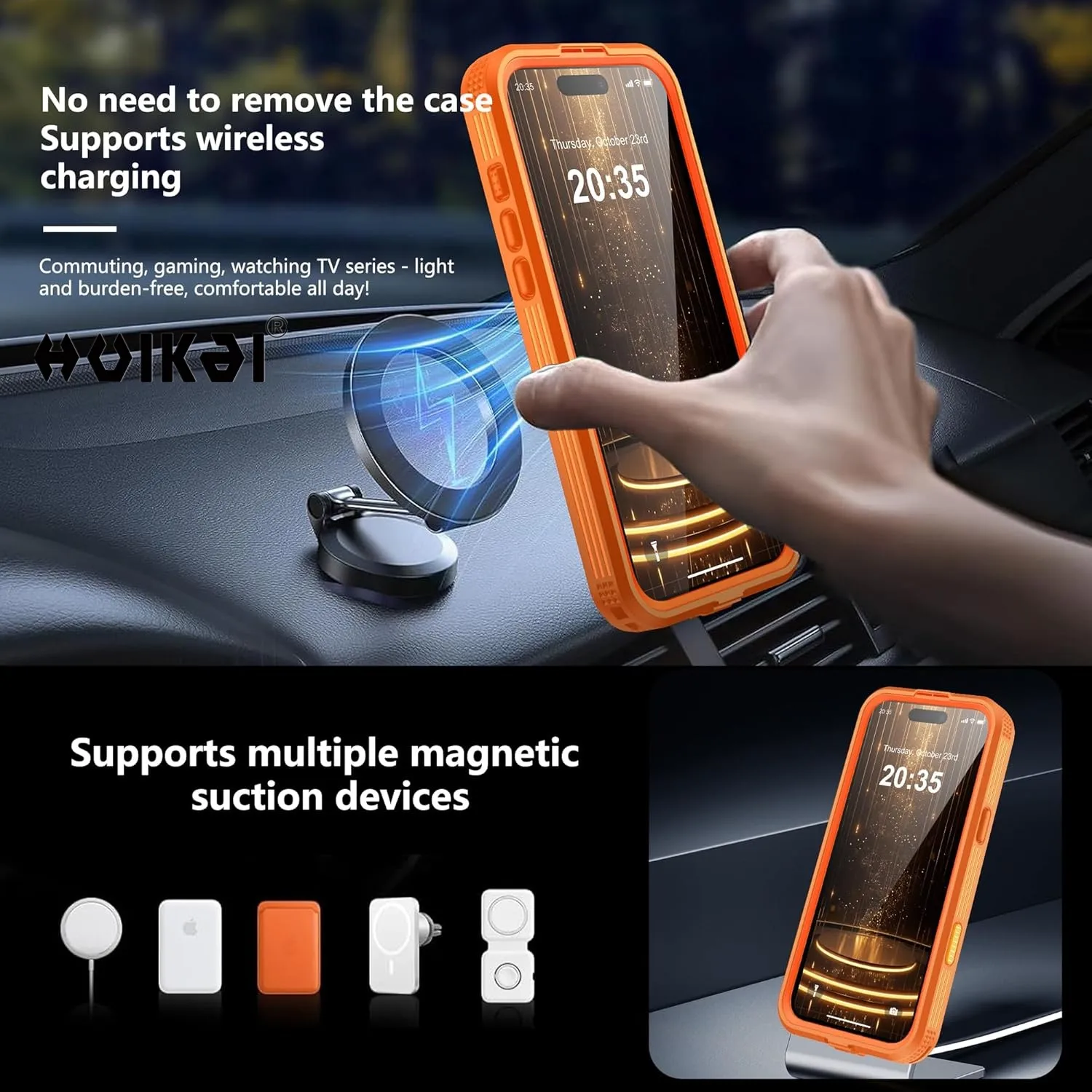 Waterproof Magnetic Phone Case with IP68 Dustproof Full-Body Protection