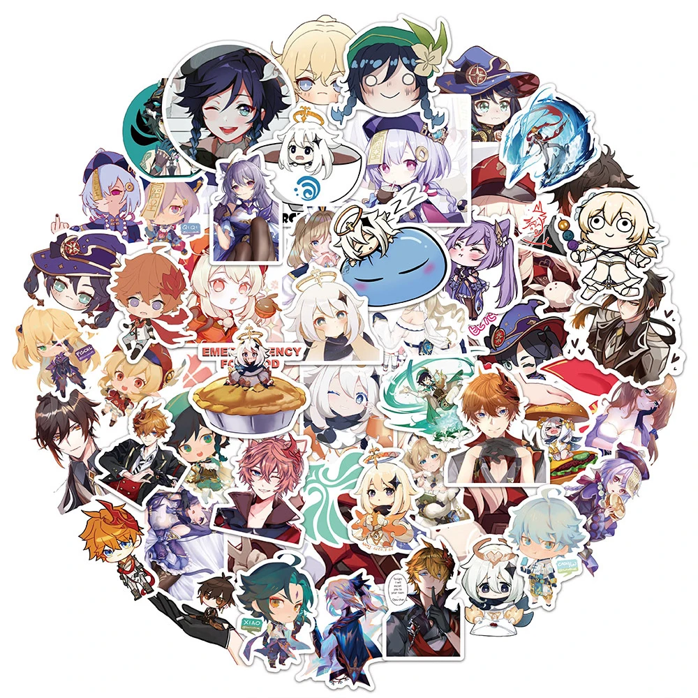 

10/30/50pcs Cute Anime Game Genshin Impact Stickers for Kids Graffiti Laptop Skateboard Motorcycle Kawaii Cartoon Sticker Toys