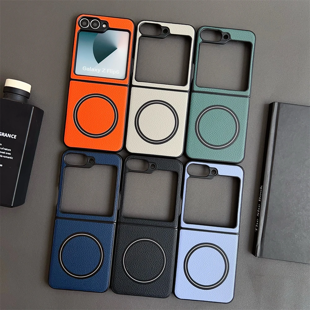 Lychee Magnetic Leather Matte Ultra-Thin Folding Shockproof Bumper Case