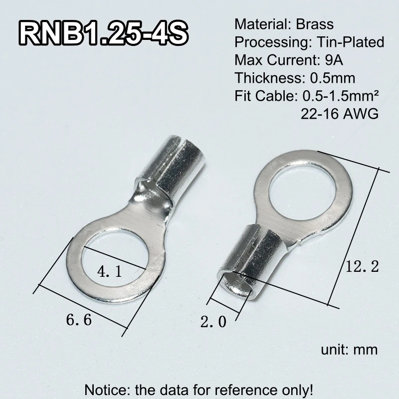 100pcs Brass Ring Terminal Block Connector Set