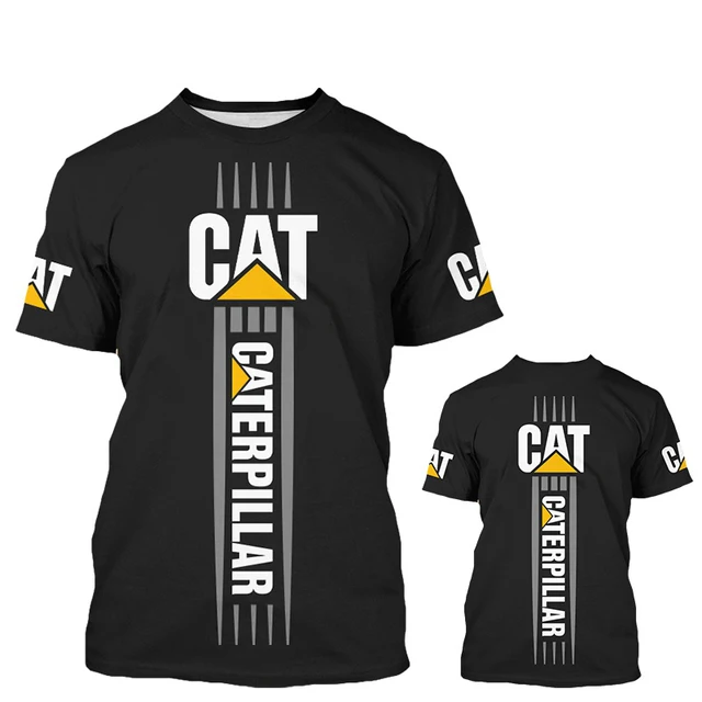Camisetas con estampado 3D de Caterpillar para hombre y mujer, ropa de calle deportiva de tamaño con cuello redondo, 2022| - AliExpress