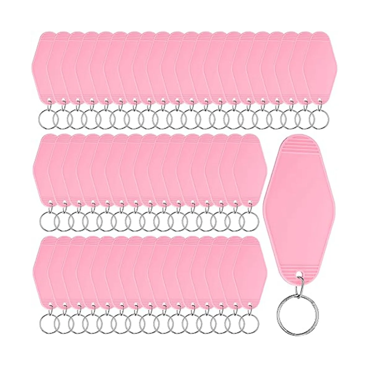 

50 Pcs Motel Keychain Blank Hotel Keychain Sublimation Vintage Keychain Bulk for DIY Crafts Ornament B