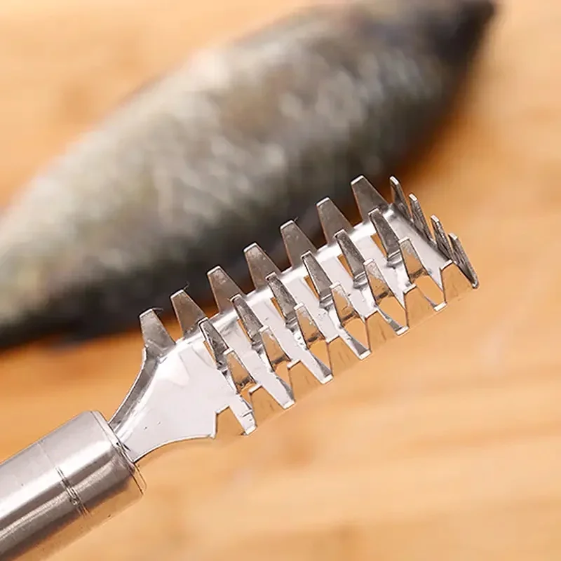 Fish Scaler Stainless Steel, Premium Fish Scale Remover Integrated Casting, Duty Sawtooth Descaler Tool, Fishes Scaler Tool