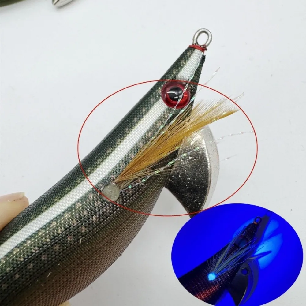 Köder Locken Licht Tuch Angeln Tintenfisch Jig Japan Stil UV Tintenfisch Köder 3.0 # 3.5 # Garnelenköder Jigging Angeln – Detail 9
