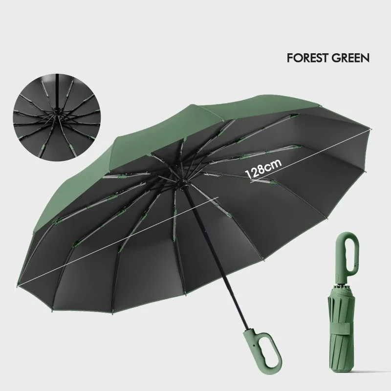Parapluie extra large 12 baleines automatique portable pluie et vent pour pêche et randonnée