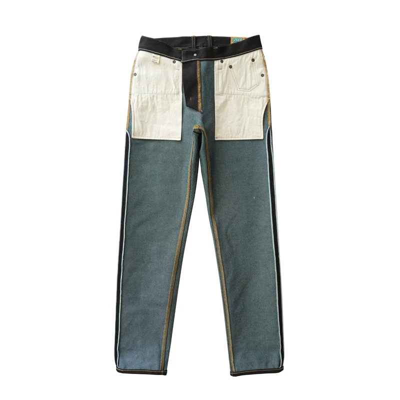 SAUCE ZHAN Mens Jeans Double-sided Dyeing Sanforized Selvedge Denim Jeans Regular Fit Taper Leg Limit 21 OZ 5