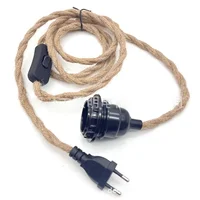 Industrial Retro Hanging Lamps Hemp Cord Twisted Cable E27 Lamp Holder for Bedroom Corridor Balcony Pendant light fixture - Image 6