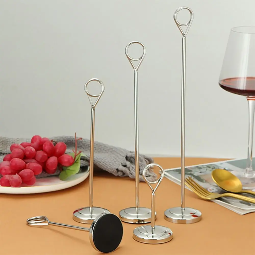 Stainless Steel Round Note Clip Photo Holder for Desk