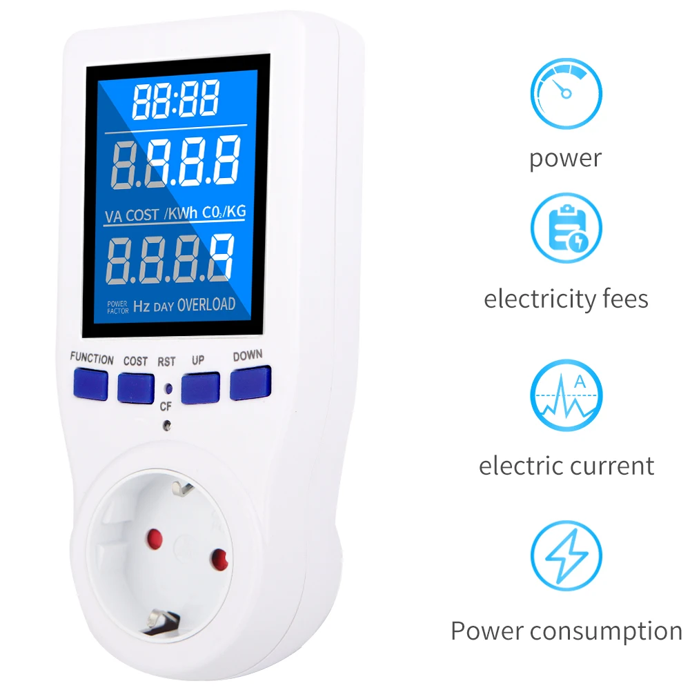 Digital Wattmeter Ac 220v 110v Power Meter Electricy Consumption Energy
