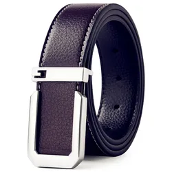 Sleek Unisex Fashion Belt with Silver Buckle - Premium Quality for Casual and Professional Wear (Coffee silver)