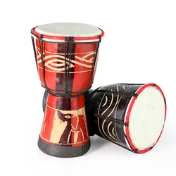 4inch Traditional Professional Djembe Hand Drum Painting Mahogany Wood Goat Skin Good Sound Musical Instrument Kid Gift Ornament