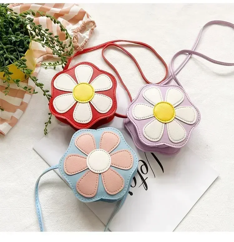 Girls Cute Flower Shoulder Bag Coin Purse Coin Pouch Wallet Kids Mini Crossbody Bag Handbags Casual Bags Children Messenger Bag - 5