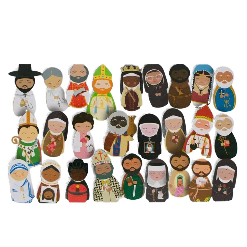 

1 set Christian Magnets Refrigerator Magnets CatholicSaints Wooden Magnet Set Home Decoration Beautiful Appearance