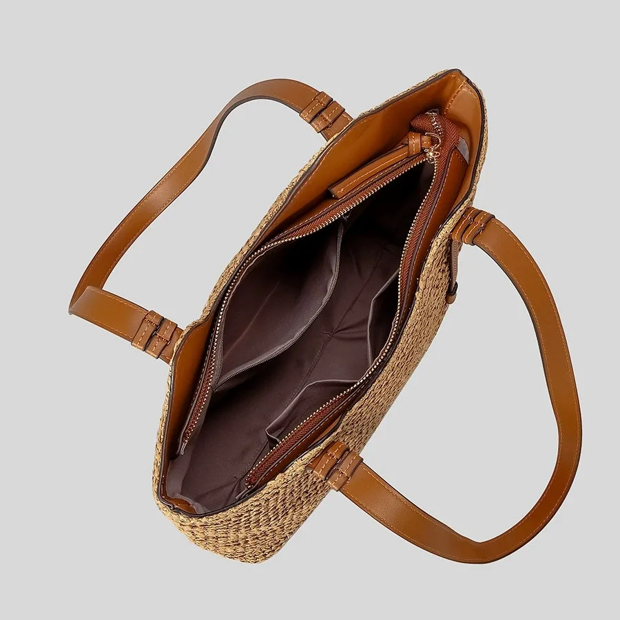 Women's Shoulder Handbag Bohemian 2025 Summer Fashion Straw Beach Tote Bag Travel Shopper Weaving Hand-woven Shopping Bags New