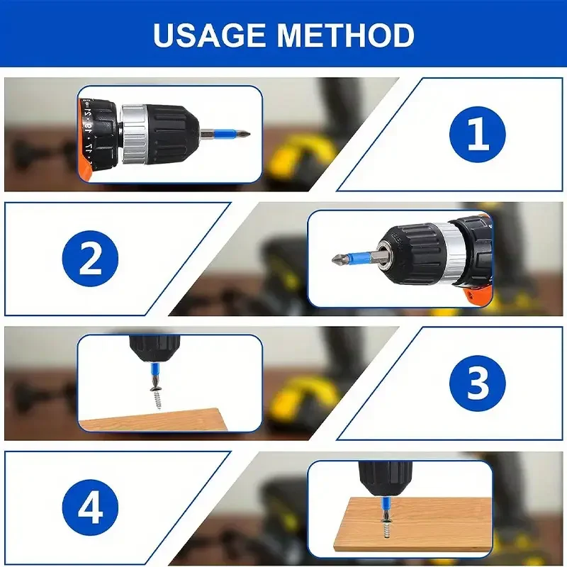 6pc Sechseckigen Griff Anti Skid Elektrische Schraubendreher Holzbearbeitung Kreuz Schraubendreher Werkzeug Set PH1 PH2 PH3 PZ1 PZ2 PZ3 – Detail 9