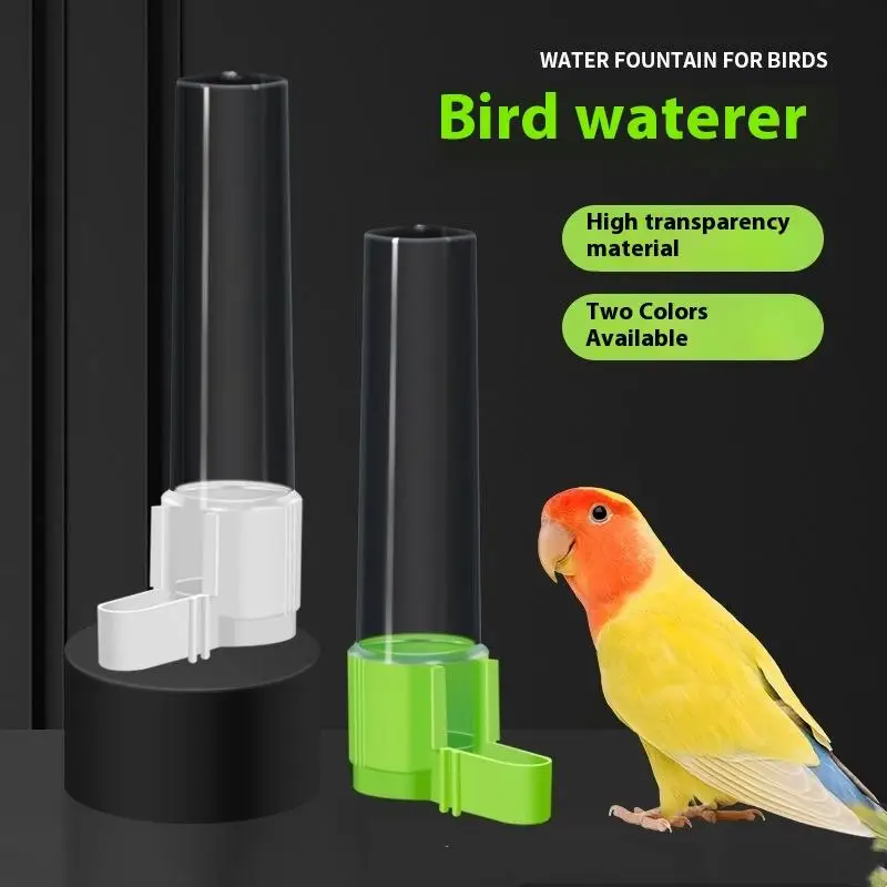 Automatic Transparent Bird Water Dispenser And Feeder Water Bottle Anti-Spatter Easy Clean Simple Design Pet Bird Supplies