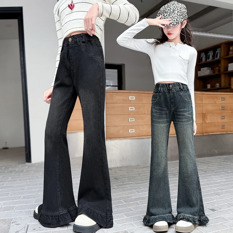 Jean Taille Haute Réglable Pour Ados – Coupe Droite, Style Rétro Et Confort Au Quotidien !