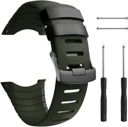 Enhanced Soft TPU Replacement Strap with Metal Clasp (Army Green)