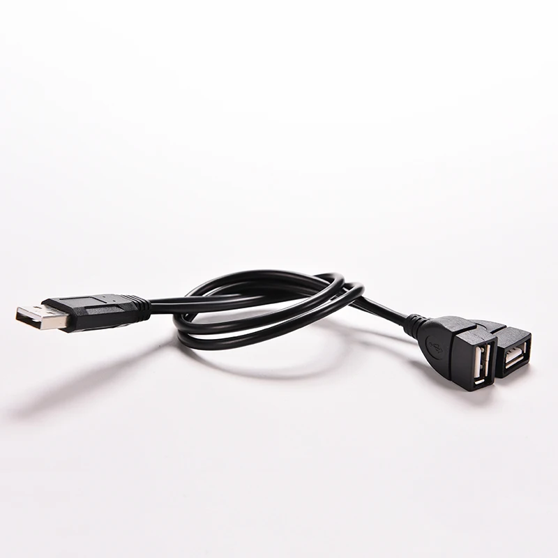 블랙 USB 2.0 A 수 to 2 듀얼 USB 암 잭 Y 스플리터 USB 허브