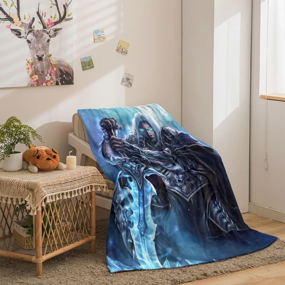 World of Warcraft HD Printed Blankets. Oversized  Sofa Bed Cover Soft and Hairy Blanket Soft Warm Flannel Throw Blankets Gift 6