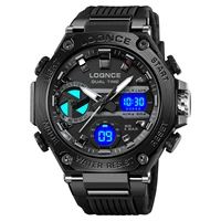 LOQNCE Men Sport Watches Digital Double Time Chronograph Watch Mens LED Chrono Week Display Wristwatches Male montre homme Hour 2