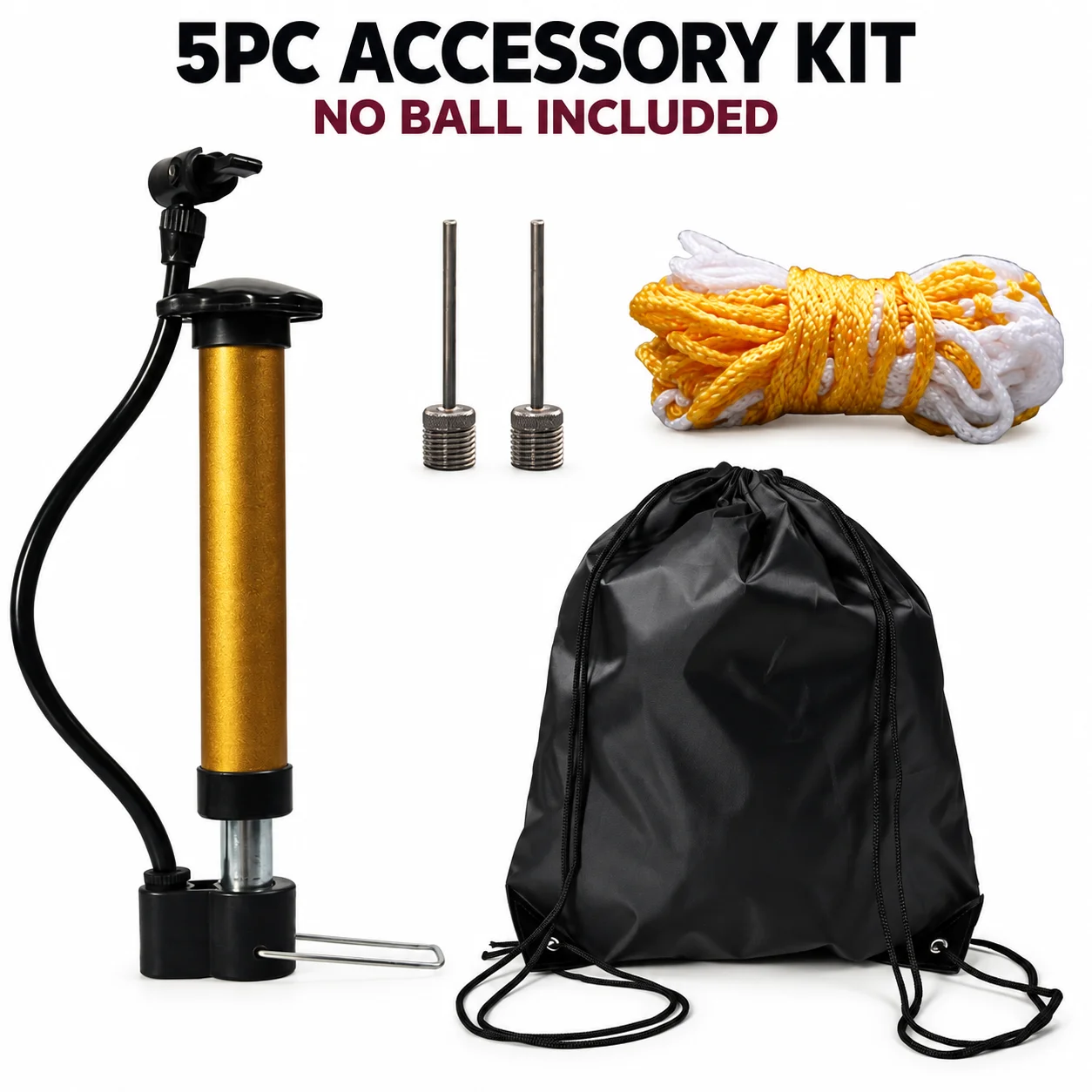 Premium Pebbled Surface Basketball with Optional Accessory Kit