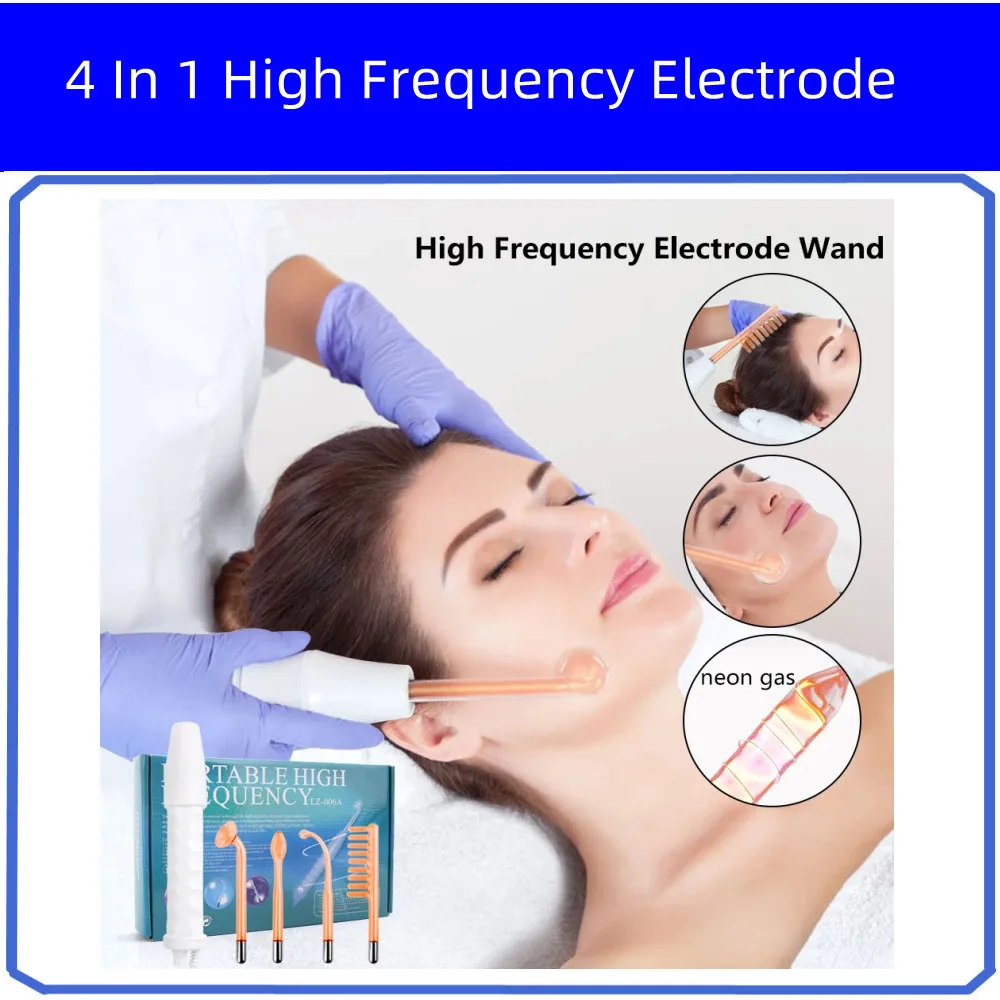 High Frequency Facial Machine Electrotherapy Wand Glass FUSION Neon + Argon Wands Remove