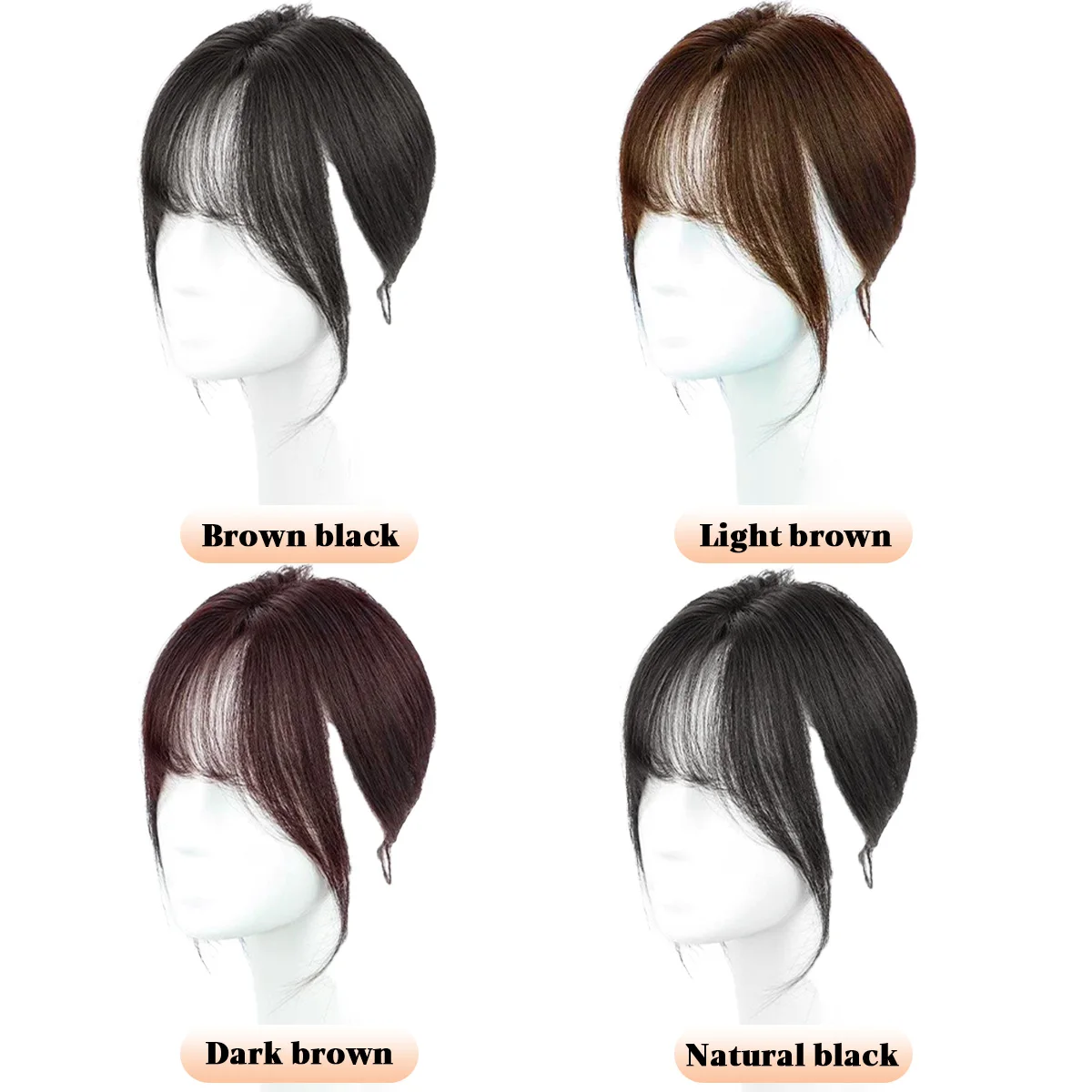 Synthetic Hair Toppers wig with 3D hair bangs women's heat-resistant midpoint wig Invisible hair piece Invisible Scalp Wiglets