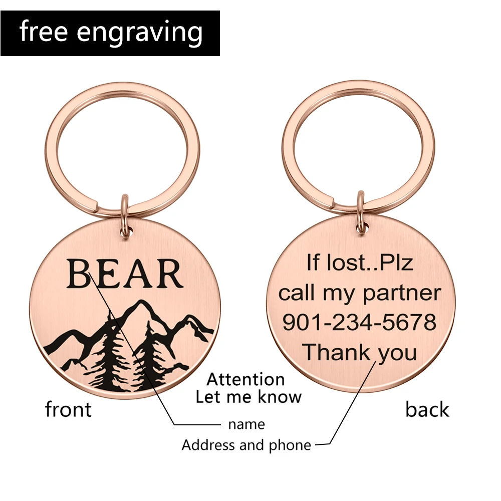 Customized Anti-lost Double-Sided Engraved Pet ID Dog Tags Personalized Dogs Collar Accessories Decoration Cat Collars Dog Tags 