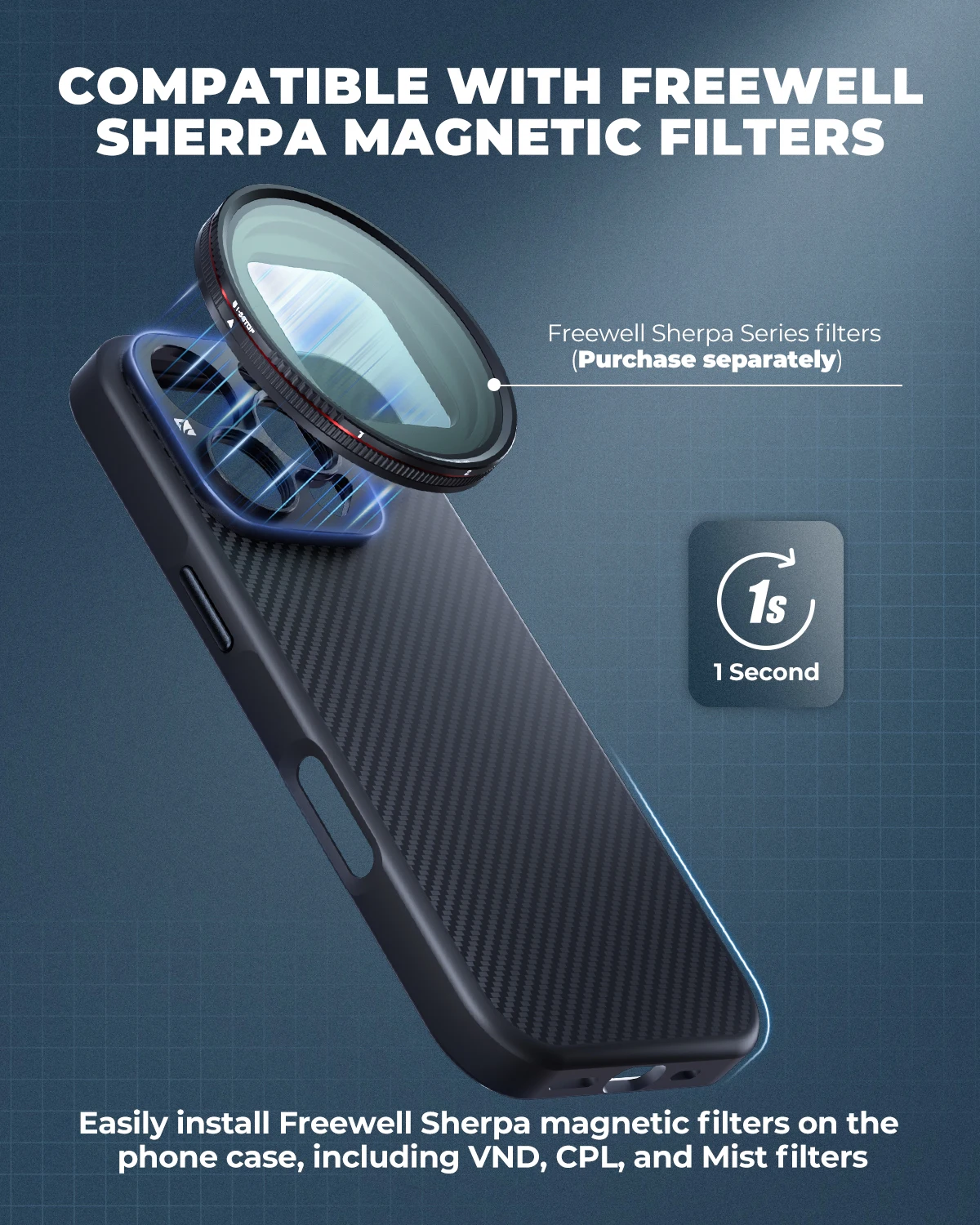 Freewell Sherpa 17MM Mount Phone Case Basic Kit Compatible iPhone 16 Pro & Pro Max VND 1-5 Stop Filter Photography Accessories 6