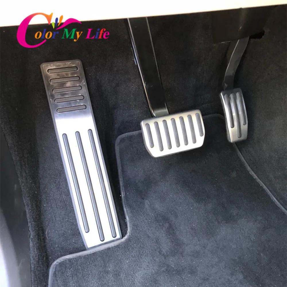 No Drilling Car Pedals for Tesla Model S Model X-Gas Fuel Brake Foot Rest Pedal Pads Mats Cover Accessories Parts