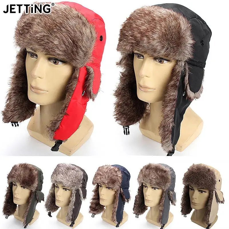 

Mens Women Unisex Warm Trapper Aviator Trooper Earflap Winter Flaps Ski Hat New Unisex Ear Protectors Earflap Cap