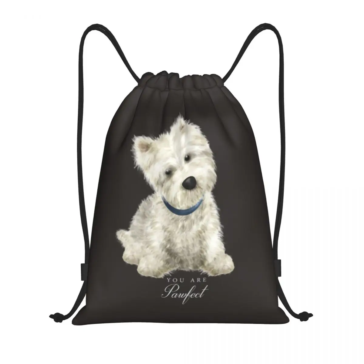 

Cute West Highland White Terrier Dog Drawstring Backpack Bags Lightweight Westie Puppy Gym Sports Sackpack Sacks for Training