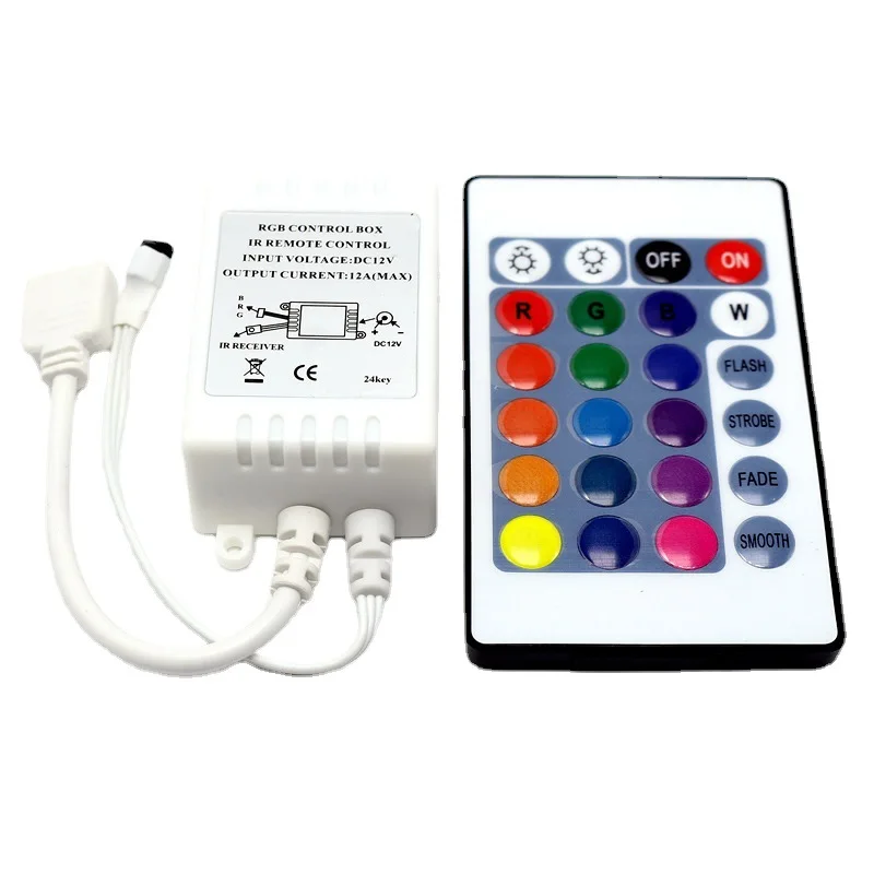 

24 keys IR Remote Controller Set For 3528 5050 DC 12V Box RGB LED Strip Light DE