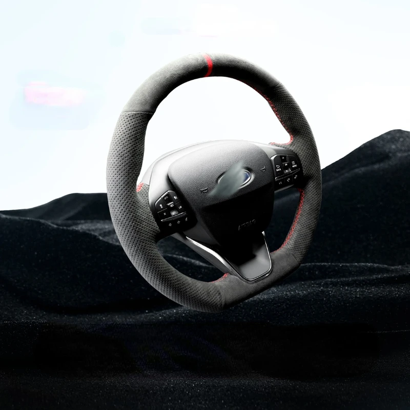 

For Ford focus Escort edge escape Taurus privately customized Alcantara hand sewn steering wheel cover Car interior accessories
