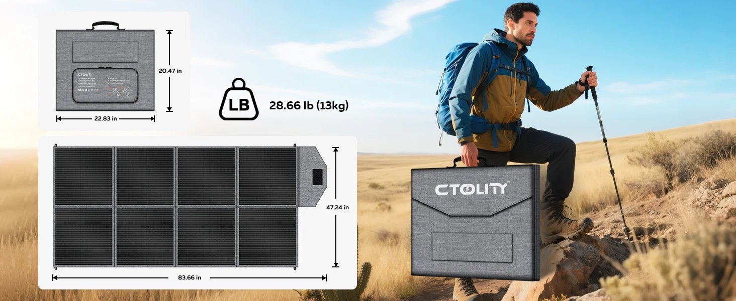 CTOLITY SP400N 400W Foldable Solar Panel (USB-C Charging, Portable) S88401b84e4b94f1fa3870adcd13a1fe8F