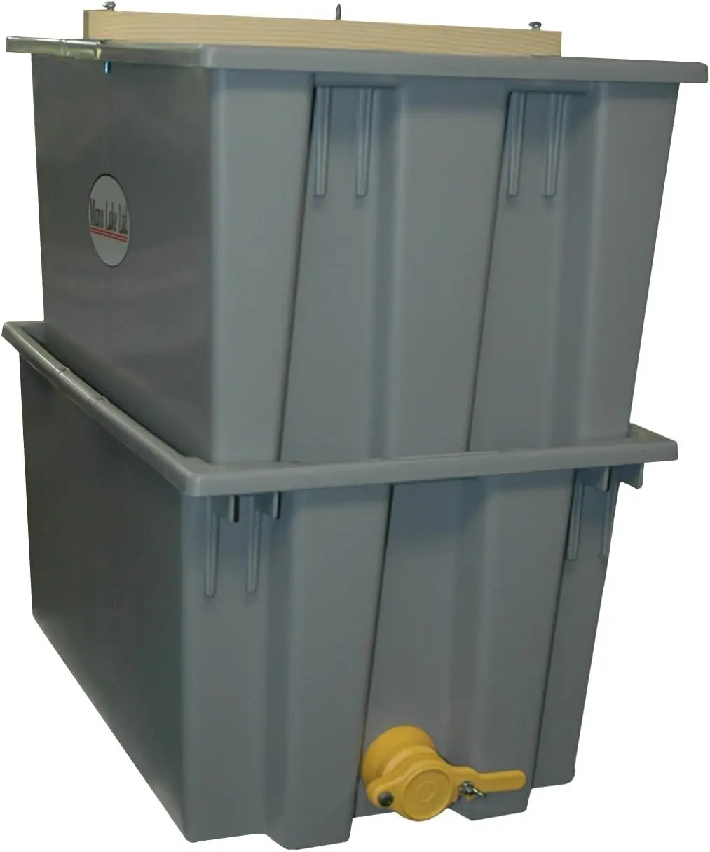 Mann Lake, Plastic Uncapping Tank, Gray, Multi-Purpose Honey Extraction & Straining Solution, Durable Polyurethane Build,