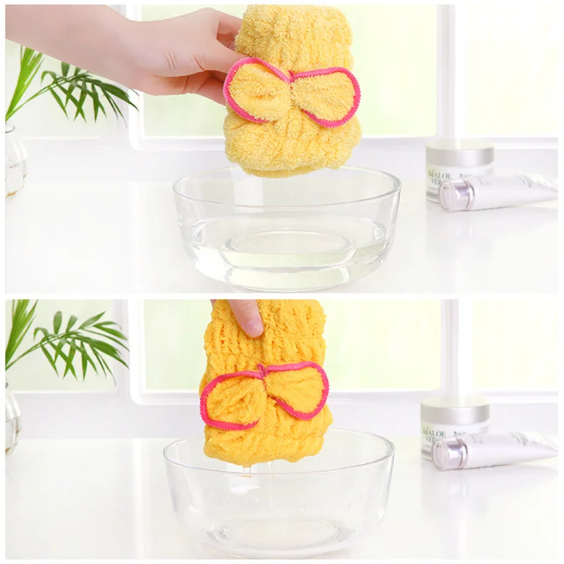 Microfibre Quick Hair Drying Bath Towel Spa Bowknot Wrap Towel Cap Bathroom Accessories Bonnets For Women Designer Shower Cap microfiber towel shower cap dry hair cap