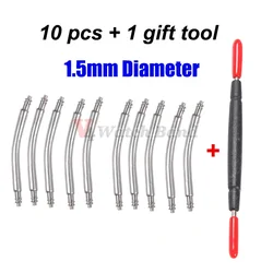 Premium Stainless Steel Curved Spring Bar Set - 10pcs Watch Strap Link Pins (Multiple Widths) - 22mm (1.5mm - 10pcs)