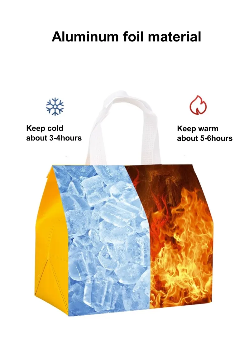 10/25pcs Non-Woven Takeaway Bags, Custom Logo Lunch Bags, Reusable Food Packaging Tote ... - SKU ITB01036 - UGI Packaging