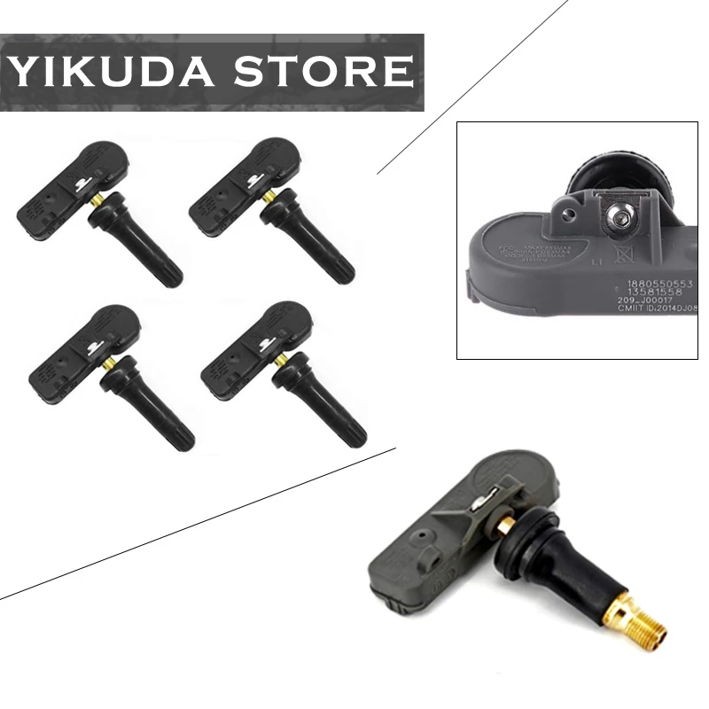 4pcs 12768826 13581558 22854866 Car Tire Pressure Monitor Sensor Tpms