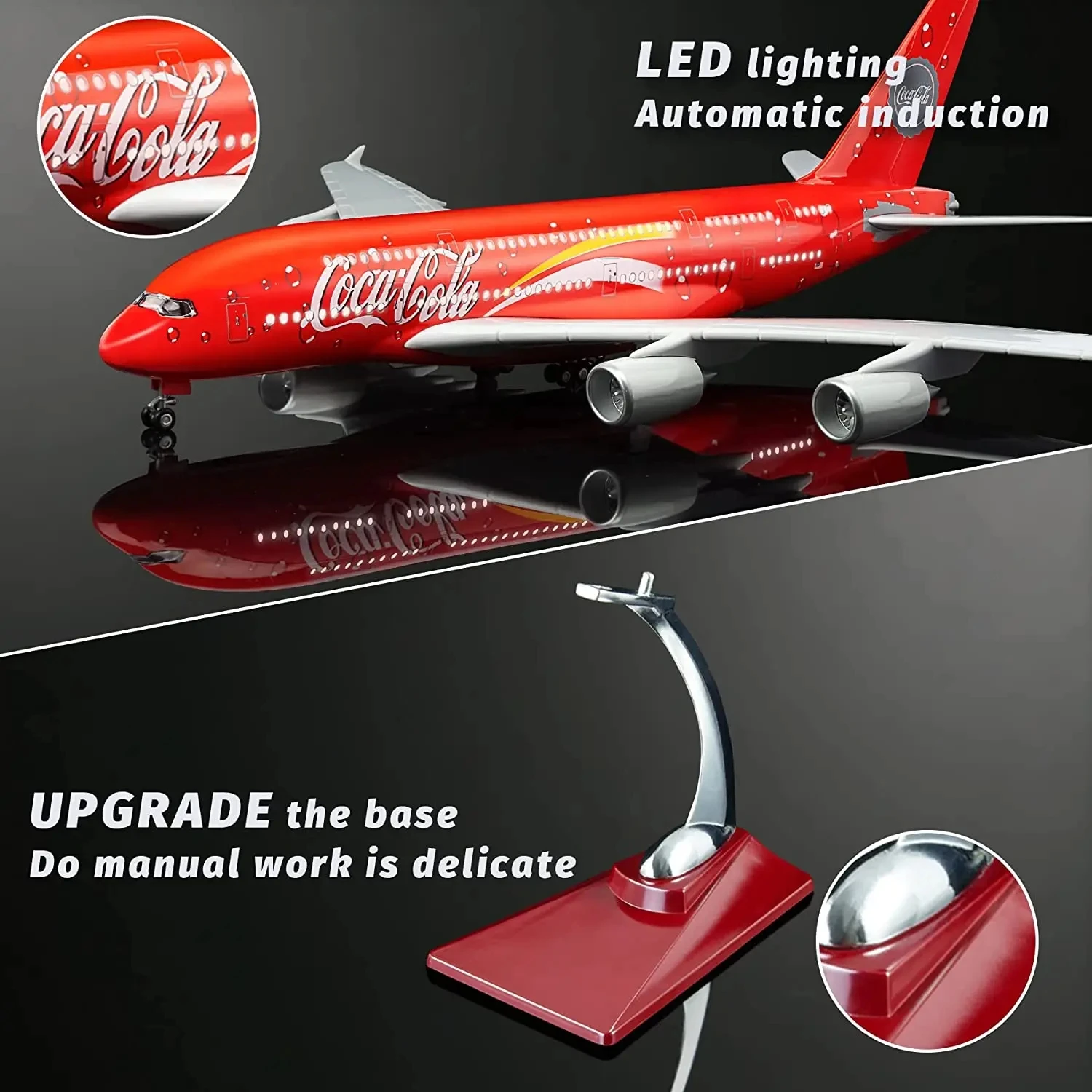 

1/160 Scale 50.5CM Airplane Airbus COC A380 Air France Airline Model LED Light & Wheel Diecast Plastic Resin Plane For Collecti