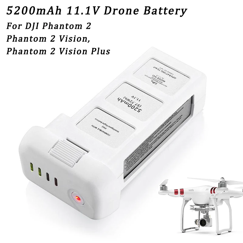 

11.1V 5200mAh Drone Battery for DJI Phantom 2,DJI Phantom 2 Vision,Phantom 2 Vision Plus Drone Li-po Intelligent Flight Battery